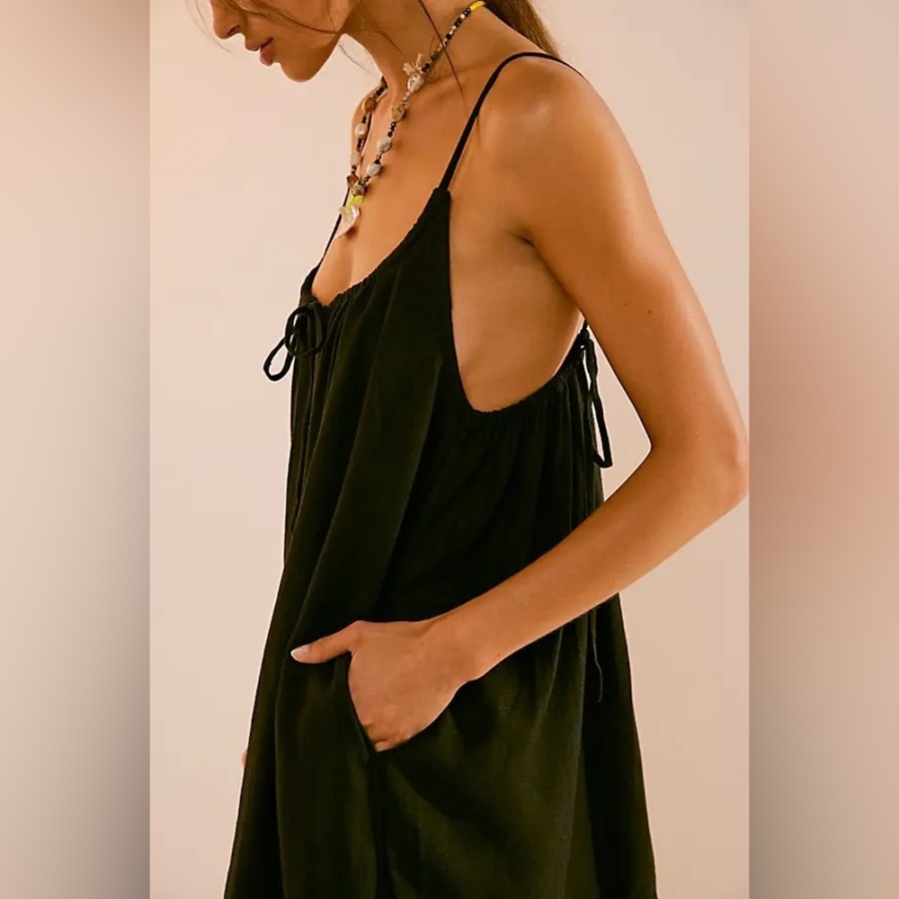 Free People Black Mini Swing Dress - Picture 2 of 10